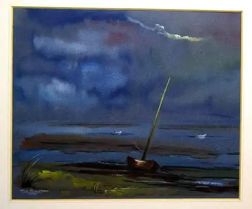 Tove Sonnichsen Strandlandschaft,Küste,Küstenlandschaft Mischtechnik 1990