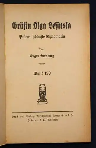 Dernburg Frauen der Liebe Band 130 "Gräfin Olga Lesinska" um 1925 Liebesroman sf