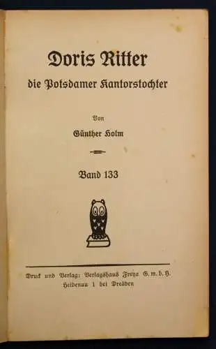 Holm Frauen der Liebe Band 133 "Doris Ritter" um 1925 Liebesroman sf