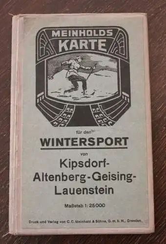 Karte für den Wintersport von Kipsdorf- Altenberg- Geising- Lauenstein 1915 js