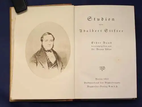 Adalbert Stifter Studien Band 1- 3 komplett 1922 Belletristik Literatur Lyrik js