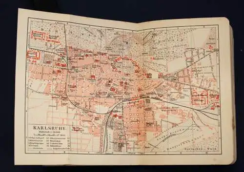 Meyers Reisebücher Schwarzwald Odenwald Bergstraße Heidelberg Strassburg 1904 js