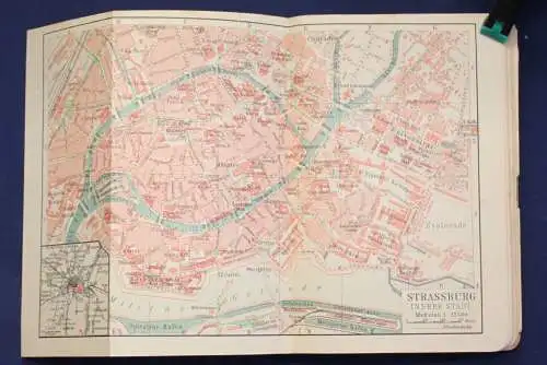 Meyers Reisebücher Schwarzwald Odenwald Bergstraße Heidelberg Strassburg 1904 js