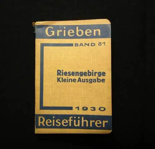 Grieben Reiseführer Band 81 Riesengebirge kleine Ausgabe 6 Karten 1930 Guide