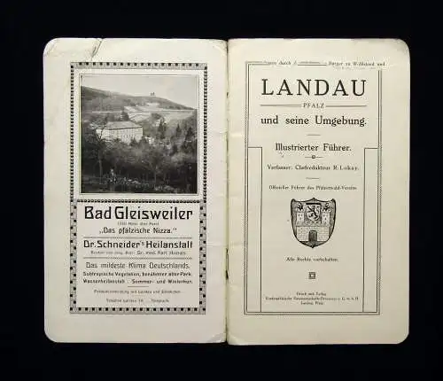 R. Lokay Landau Pfalz und seine Umgebung um 1910 Ortskunde Georgaphie