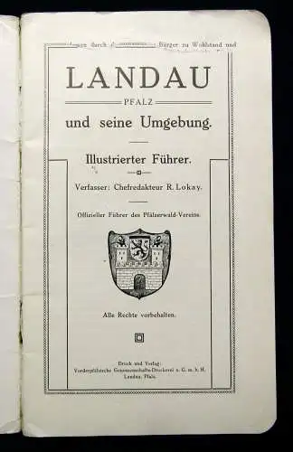 R. Lokay Landau Pfalz und seine Umgebung um 1910 Ortskunde Georgaphie