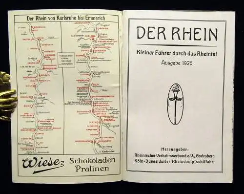 Der Rhein Kleiner Führer durch das Rheintal Ausgabe 1926 Guide Ortsführer