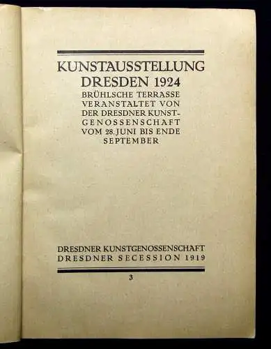 Kunstaustellung Dresden 1919 Brühlsche Terrasse Vom 28.Juni bis Ende September
