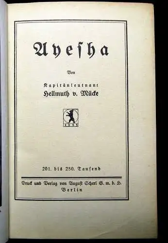 Kapitänleutnant Hellmuth von Mücke Ayesha 1915 Abenteuer Schifffahrten