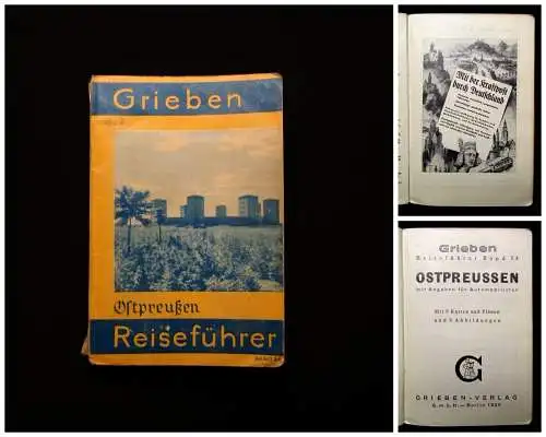 Grieben Reiseführer Band 54 Ostpreussen mit Angaben für Mobilisten 1935 Pläne