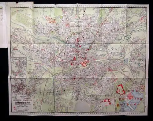 Grieben Stadtpläne, Nürnberg mit Plansucher u. besonderer Planfaltung um 1930