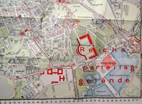 Grieben Stadtpläne, Nürnberg mit Plansucher u. besonderer Planfaltung um 1930