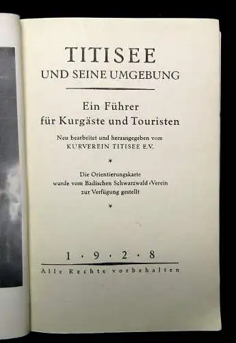 Kurverein Titisee; Titisee und seine Umgebung Ein Führer für Kurgäste 1928