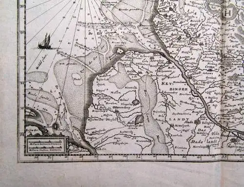 Kupferstich Matthäus Merian Holstein um 1653 ca. 35 x 41 cm