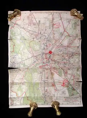 Stadtplan von Leipzig zum 12.  deutschen Turnfest 1913 Maßstab 1:15 000
