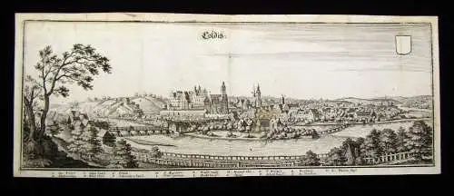 Kupferstich Matthäus Merian Colditz in Sachsen um 1640 ca. 37x 13 cm