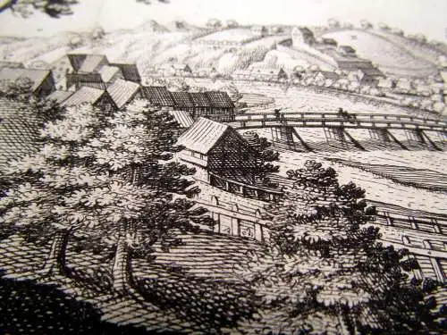 Kupferstich Matthäus Merian Colditz in Sachsen um 1640 ca. 37x 13 cm