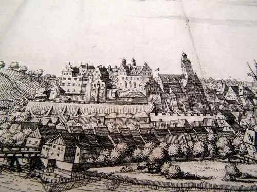 Kupferstich Matthäus Merian Colditz in Sachsen um 1640 ca. 37x 13 cm