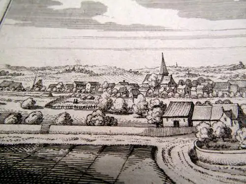 Kupferstich Matthäus Merian Grossenhayn Großenhain in Sachsen um 1640 ca.30x8 cm