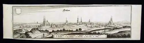 Kupferstich Matthäus Merian Geithain in Sachsen um 1640 ca. 37x 13 cm