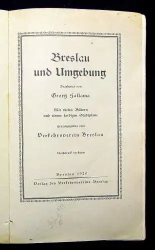 Hallama, Georg Breslau und Umgebung Verkehrsverein Breslau 1929 Führer Ortskunde