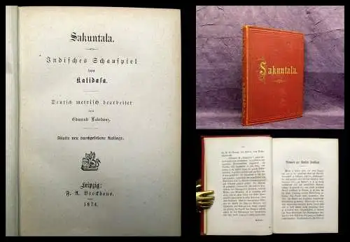 Kalidasa Sakuntala 1874 metrisch bearbeitet von Edmuind Lobedanz