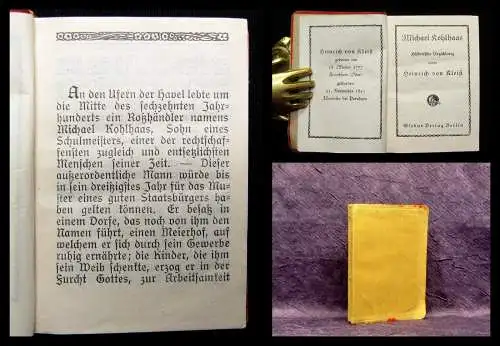 Heinrich von Kleist Michael Kohlhaas Historische Erzählung Minibuch 8x6 cm o.J.