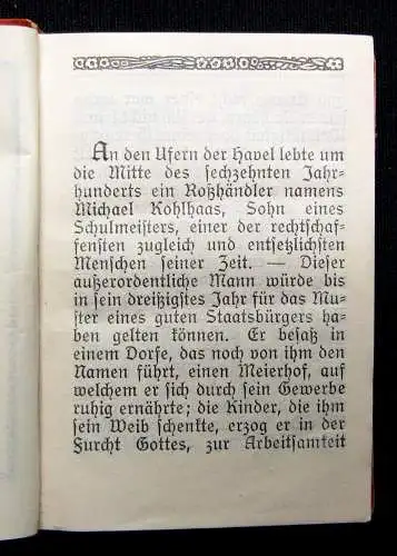 Heinrich von Kleist Michael Kohlhaas Historische Erzählung Minibuch 8x6 cm o.J.