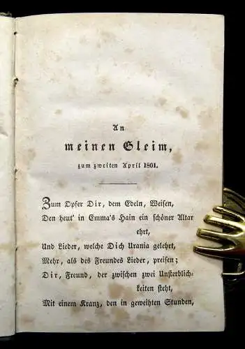 Tiedge Urania 1802 Erzählungen Belletristik Lyrik Literatur