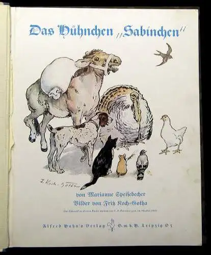 Speisebecher Das Hühnchen" Sabinchen" um 1930 Erzählungen Kinderliteratur