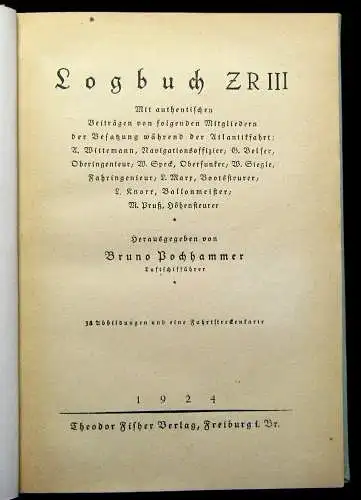 Pochhammer Logbuch ZR III 38 Abbildungen 1 Fahrtstreckenk. 1924 Luftschiffführer