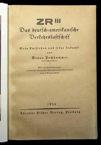 Pochhammer Das deutsch-amerik. Verkehrsluftschiff 1924 46 Abbildungen Geschichte