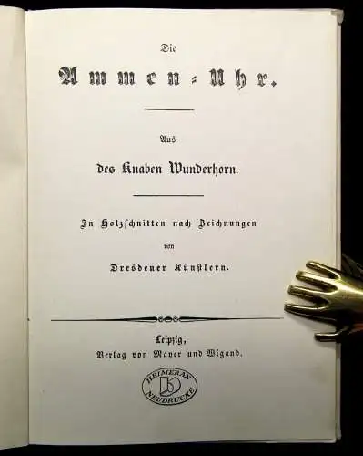 Die Amen-Uhr Aus des Knaben Wunderhorn In Holzschnitten nach Zeichnungen um 1900