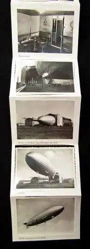 10 Fotografien LZ129 "Hindenburg" 6,5x9 cm um 1930 Leporello Geschichte