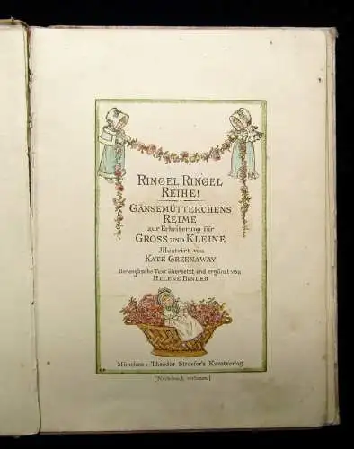Binder Ringel Ringel Reihe! Gänsemütterchens Reime zur Erheiterung um 1885