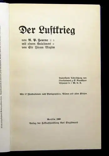 Hearne Der Luftkrieg 1909 57 Illustrationen, Pläne und alte Stiche Zeppelin