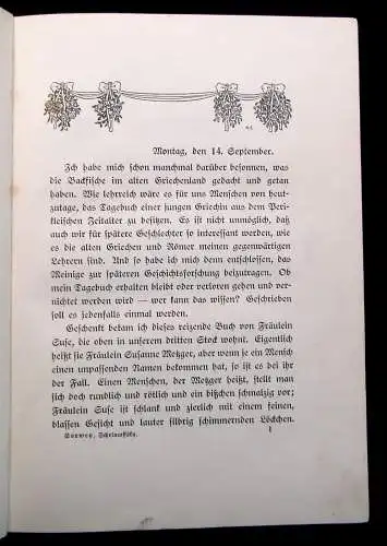 Sarwey Schelmuffsky "Memoiren eines Backfisches" um 1910 Erzählung für Mädchen