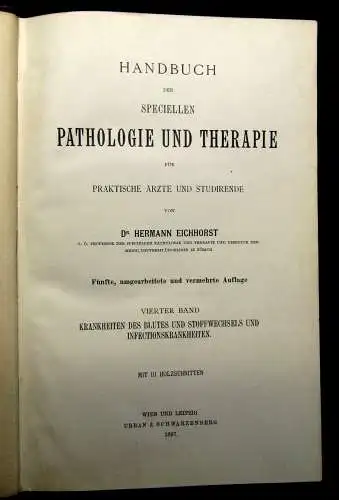 Eichhorst Handbuch der speciellen Pathologie und Therapie 4. Bd. apart 1897