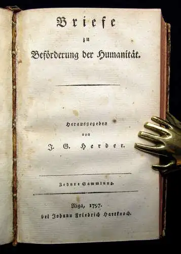 Herder Briefe zu Beförderung der Humanität 10 Bde. in 5, 1793 EA Nachweis