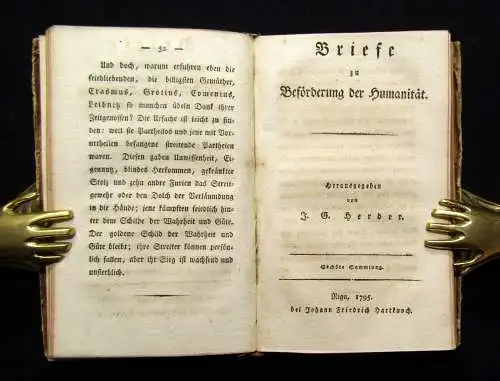 Herder Briefe zu Beförderung der Humanität 10 Bde. in 5, 1793 EA Nachweis