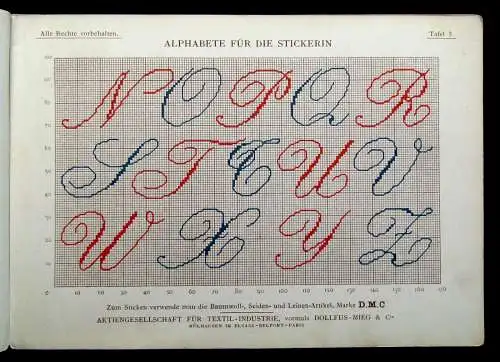 Alphabete für die Stickerin Buchstaben, Monogramme, Ziffern und Ornamente 1900
