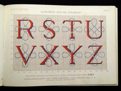 Alphabete für die Stickerin Buchstaben, Monogramme, Ziffern und Ornamente 1900