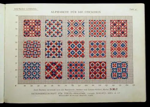 Alphabete für die Stickerin Buchstaben, Monogramme, Ziffern und Ornamente 1900