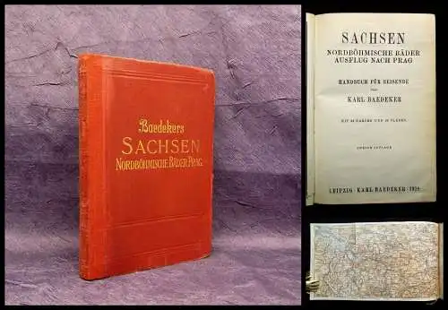 Baedeker Karl Sachsen Mit 24 Karten und 32 Plänen Handbuch für Reisende 1928