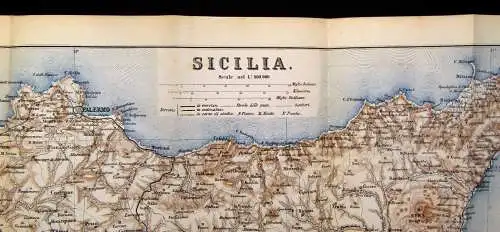 Baedeker Karl Unter-Italien und Sicilien Mit 8 Karten und 12 Plänen 1876 selten