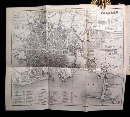 Baedeker Karl Unter-Italien und Sicilien Mit 8 Karten und 12 Plänen 1876 selten