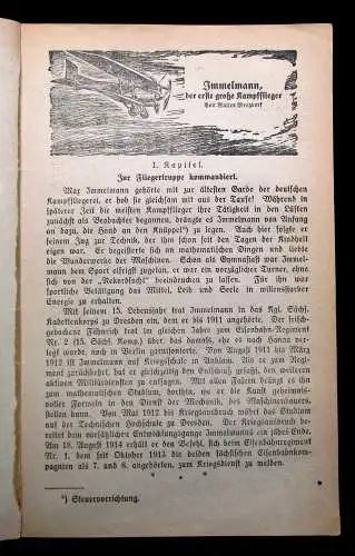 Merzdorf Helden der Luft Nr. 6 Immelmann der erste große Kampfflieger um 1920