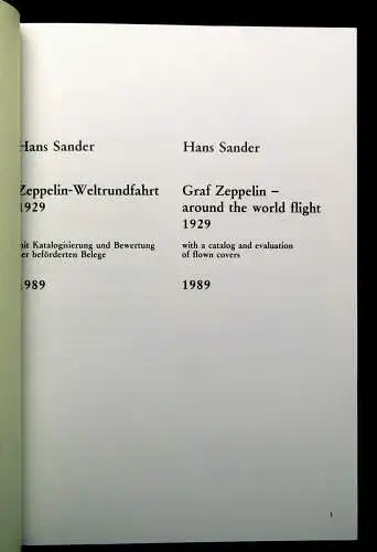 Sander Zeppelin Weltrundfahrt 1929  1989 Zeppelin-Archiv Bodo Jost Luftfahrt