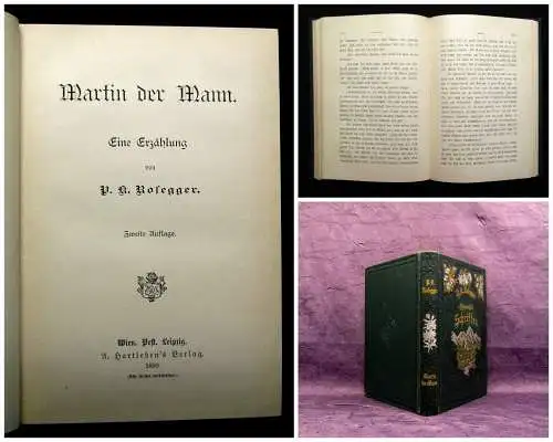 Rosegger Ausgewählte Schriften Martin der Mann 1890 Einzelausgabe Erzählungen