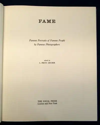 Gruber Fame Famous Portraits of Famous People by Famous Photographers 1960 js